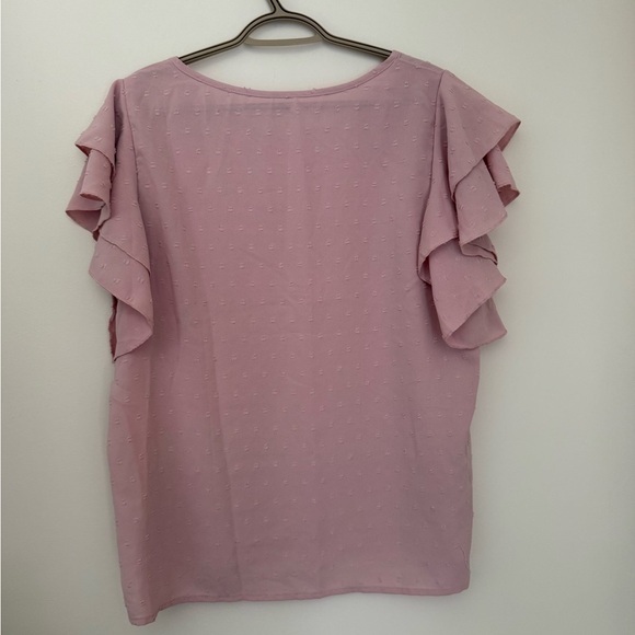 SHEIN Light Pink Ruffle Sleeve Top - Picture 4 of 6